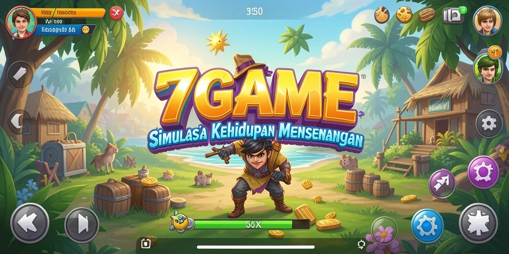 Tampilan gameplay <strong>7GAME</strong> yang penuh warna dan interaktif.