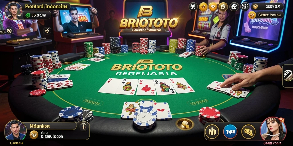 Tampilan gameplay poker yang seru dan menarik di BRIOTOTO.