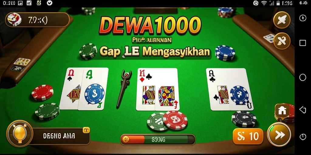 Tampilan gameplay seru DEWA1000 dalam permainan Gaple.