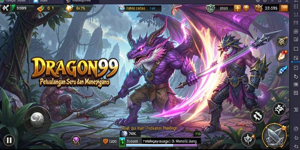 Tampilan mendebarkan gameplay petualangan di DRAGON99.