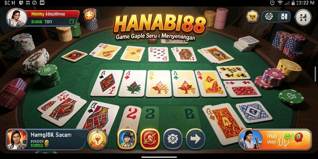 Tampilan menarik gameplay Gaple di HANABI88.