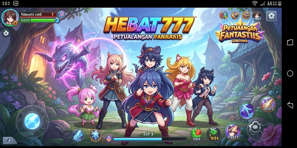 Tampilan gameplay luar biasa dalam HEBAT777 dengan karakter anime unik.