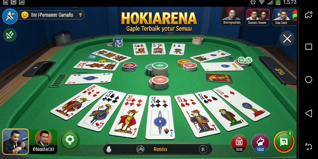 Tampilan menarik dari gameplay Gaple HOKIARENA yang seru.