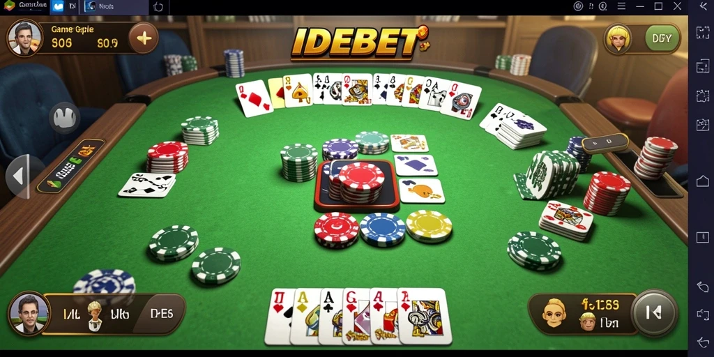 Tampilan gameplay IDEBET dengan suasana Gaple yang seru.