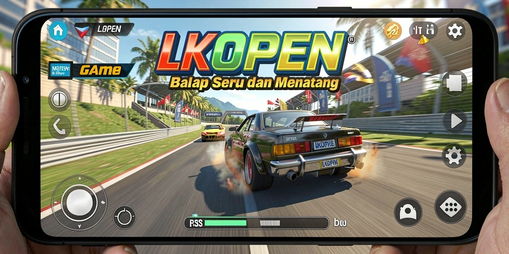 Tampilan gameplay LKOPEN yang menegangkan saat balapan.