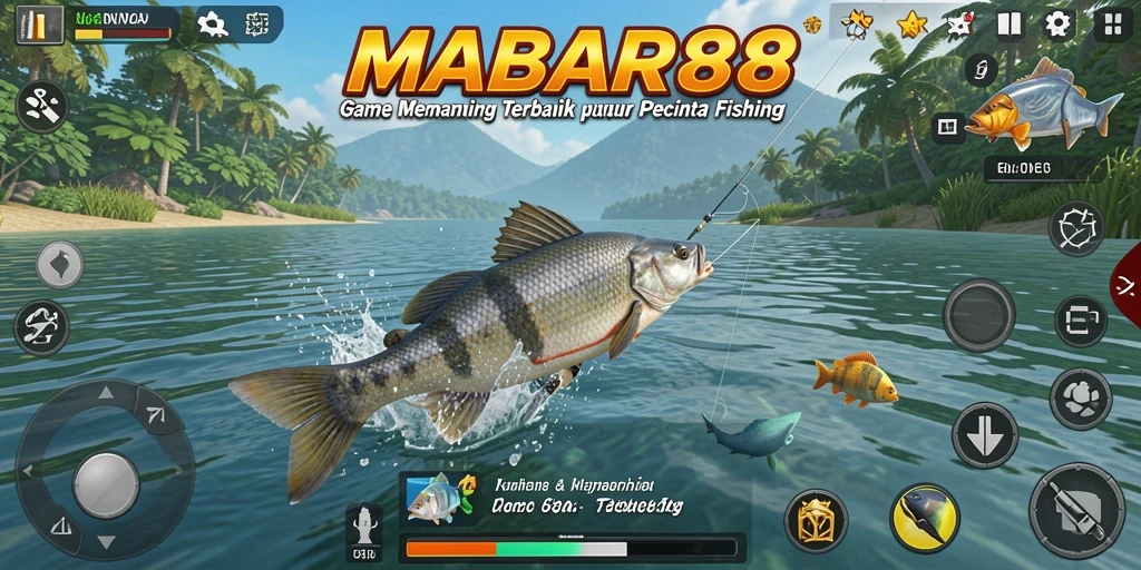 Screenshot gameplay MABAR88 menunjukkan aksi memancing yang mendebarkan.