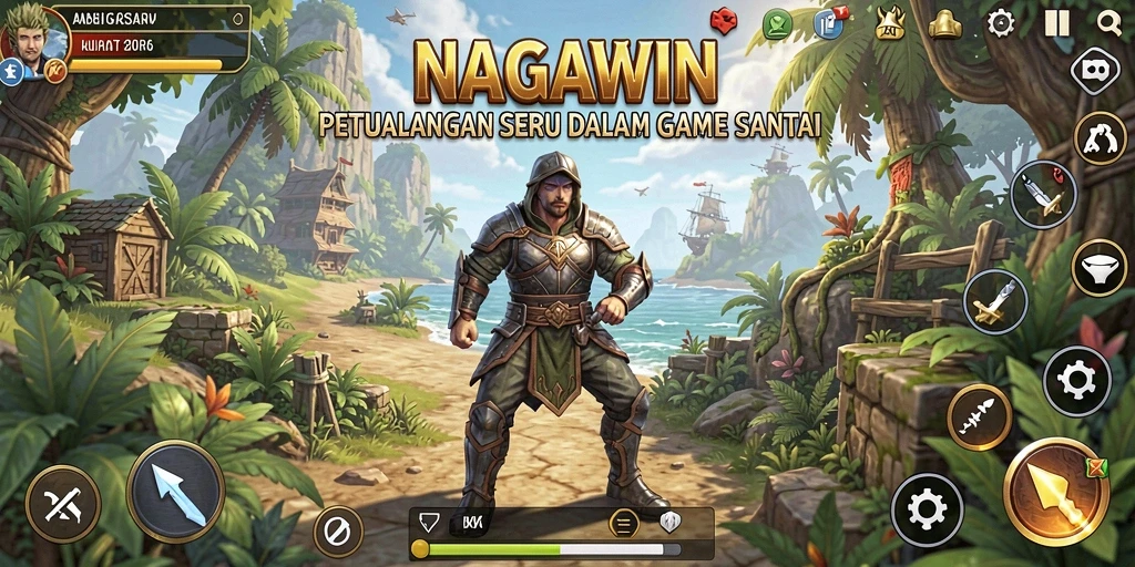 Screenshot NAGAWIN menunjukkan gameplay seru dan menawan.