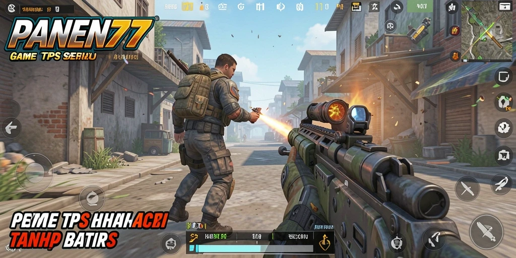 Screenshot menampilkan aksi pertarungan seru dalam game TPS.