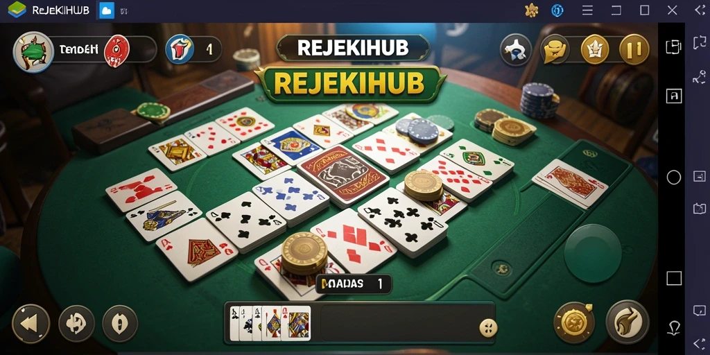 Tampilan gameplay seru dari REJEKIHUB saat bermain Gaple.