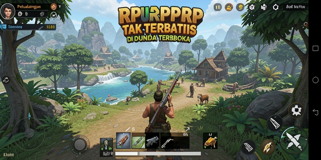 Gameplay RPRPRP yang menampilkan eksplorasi dunia terbuka.