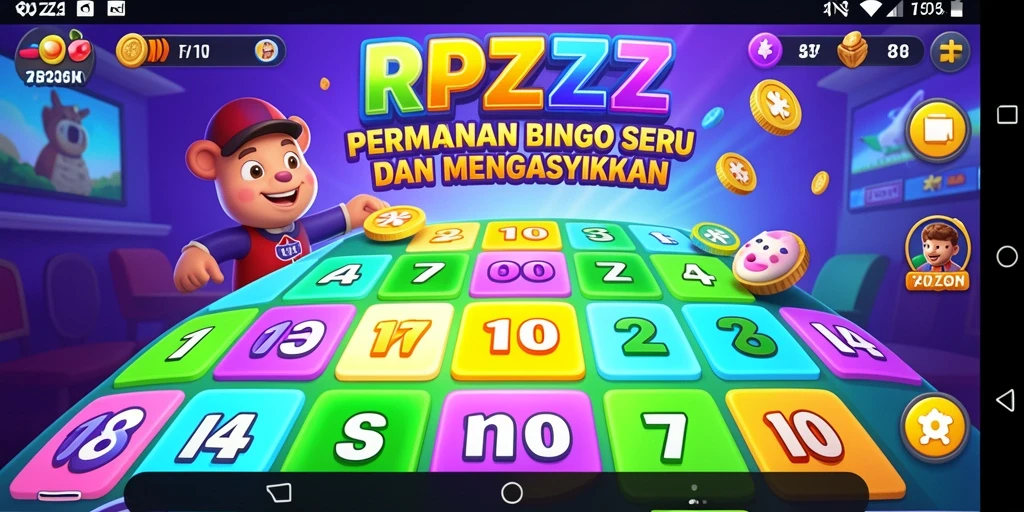 Tampilan utama gameplay RPZZZ menampilkan papan Bingo yang penuh warna.