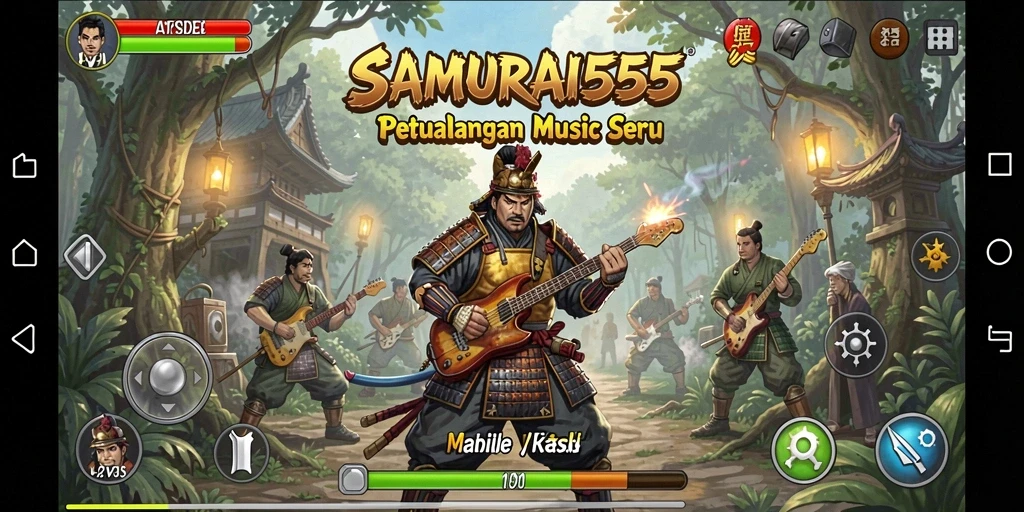 Tampilan gameplay mengasyikkan dari SAMURAI555 dengan alunan musik.
