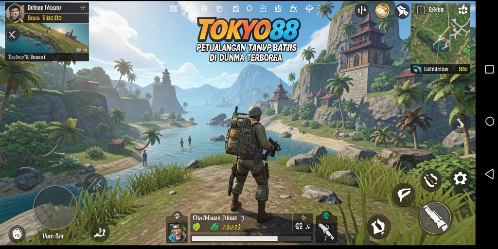 Screenshot gameplay TOKYO88 menampilkan eksplorasi dunia terbuka yang menakjubkan.